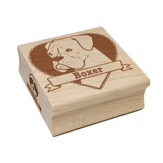 Boxer Dog Heart Square Rubber Stamp for Stamping Crafting {1}