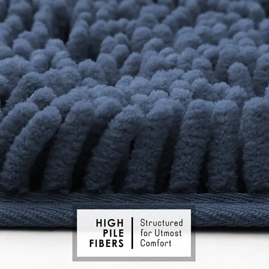 Hearth & Harbor Chenille Bath Mat Navy Blue {3}