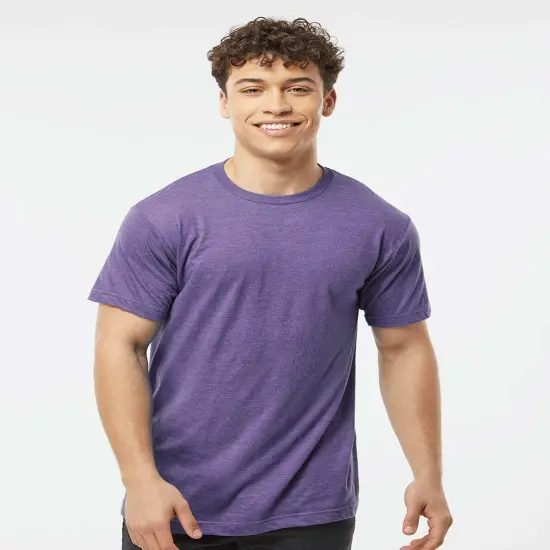 Tultex&reg; Fine Jersey Crew Neck Short Sleeve Tee Heather purple {1}