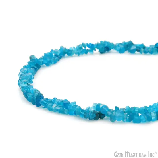 Neon Apatite Chip Beads, 34 Inch, Natural Chip Strands, Drilled Strung Nugget Beads, 3-7mm, Polished, GemMartUSA (CHNA-70001) {3}