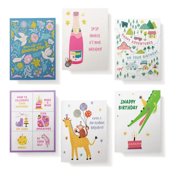 Twigs Paper Birthday Card Assortment - 12 Set Variety Designs Birthday Cards with Envelopes, Happy Birthday Greeting Cards, Blank Space Note Card for Gift Greetings, Made in USA - 5.5 x 4.25 Inch Size {3}