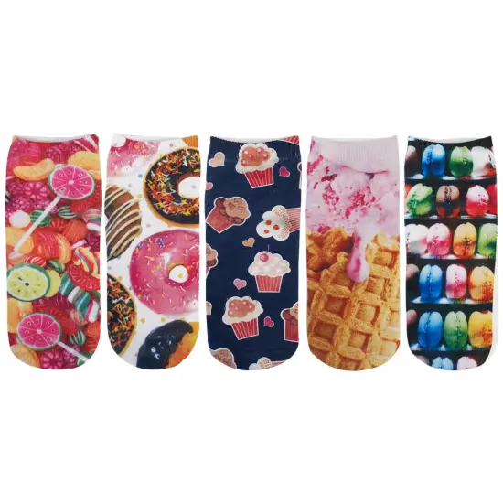 Wrapables 3D Novelty Funny Ankle Socks, Yummy Desserts {2}