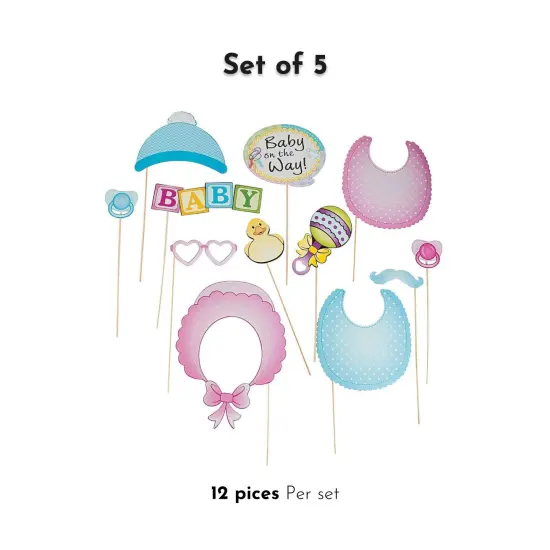 Baby Shower Photo Booth Stick Prop Set - 12 Pieces for Unforgettable Moments of Joy and Celebration | Raheev&reg; {2}