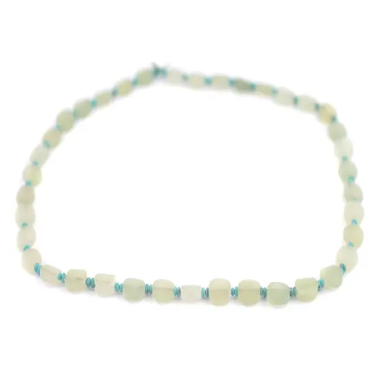 The Bead Chest Green Aqua Flat Circular Serpentine Beads 8mm Afghanistan Gemstone 17 Inch Strand {3}