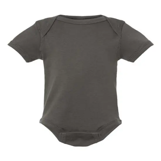 Rabbit Skins&reg; Infant Baby Rib Short Sleeve Bodysuit Charcoal {1}