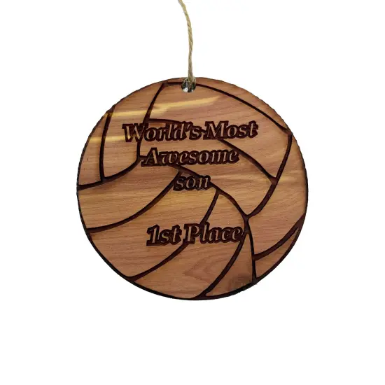 Volleyball 1st Place Worlds most awesome Son - Cedar Ornament {3}
