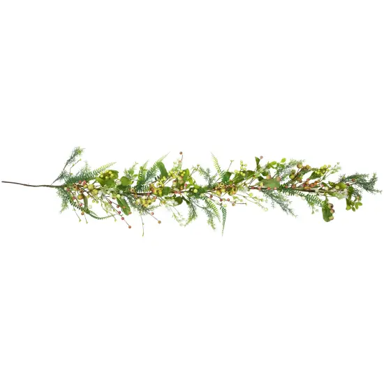 Northlight Berry and Crabapple Fern Foliage Spring Garland - 5' Green {1}