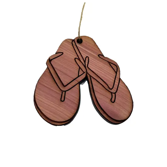 Flip Flops - Cedar Ornament {1}