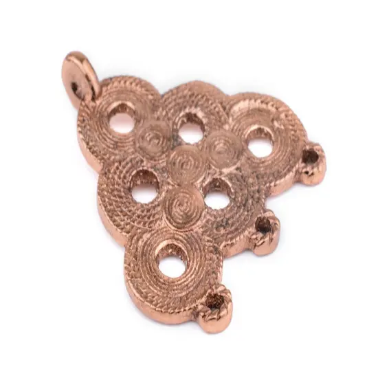 The Bead Chest Copper Baule Beehive Connector Pendant (54x47mm): African Tribal Metal Pendant for DIY Jewelry and Necklace {3}