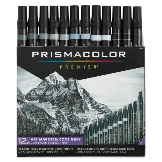Prismacolor Premier Dual-Ended Art Marker Set - Cool Grays, Set of 12 {1}