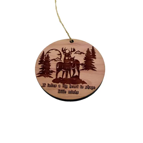 Deer Mountain It takes a big heart - Cedar Ornament {1}