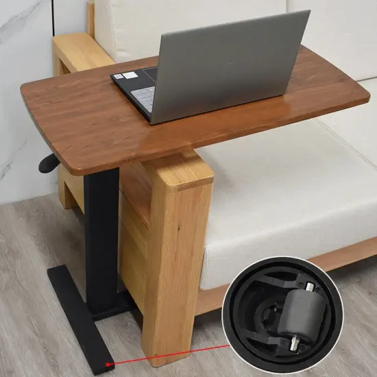 Rolling Sitting Standing Desk Adjustable Overbed Table Lazy Laptop Workstation {4}