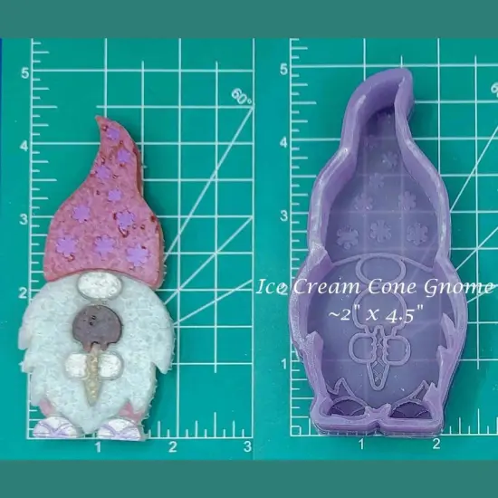 Ice Cream Cone Gnome Silicone Freshie Mold {1}