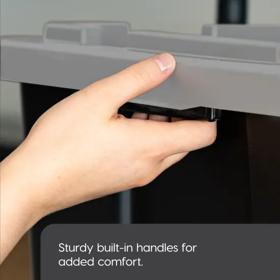 IRIS USA 11.5Gal Heavy-Duty Storage Plastic Bin Tote Container for Garage with Durable Lid Gray {5}