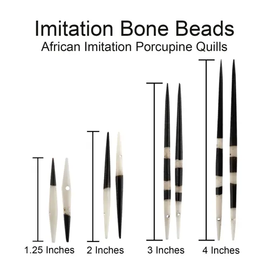 John Bead African Imitation Porcupine Quills Bone Beads, 10pcs {1}