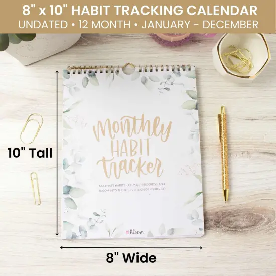 bloom daily planners Habit Tracking Calendar, 8&rdquo; x 10&rdquo;, Greenery {3}