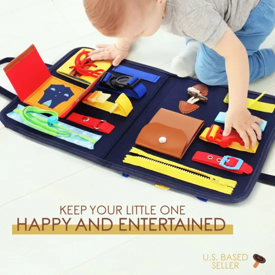 Acorn Baby Busy Activity Board - Educational Travel Activity Sensory Board Toy {4}