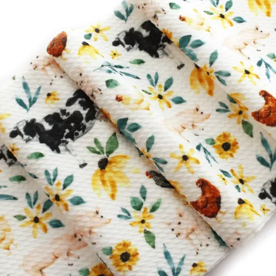 Sunflower Farm Animals Bullet Fabric {2}