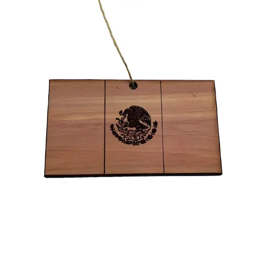 Mexican Flag - Cedar Ornament {2}