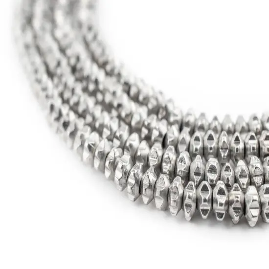 The Bead Chest Silver Flower Heishi Beads 4mm, Full Strand of Quality Metal Spacers for DIY Jewelry Design {1}