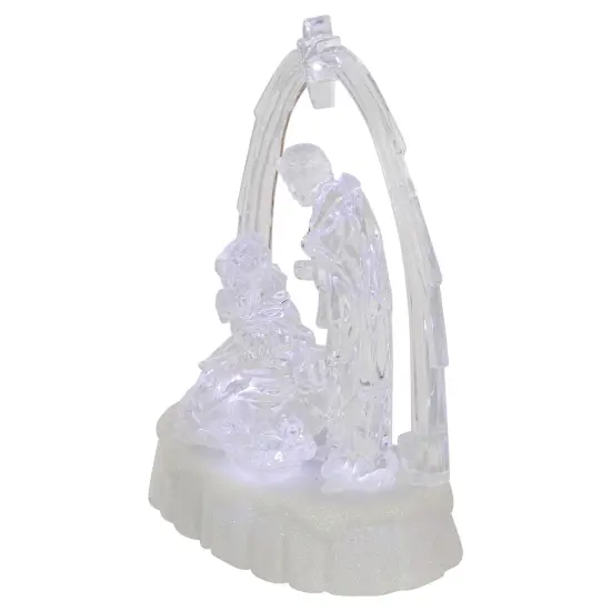 Northlight LED Lighted Musical Icy Crystal Nativity Scene Christmas Decoration - 7" White {6}