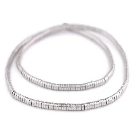 The Bead Chest Silver Disk Beads (4mm) {3}