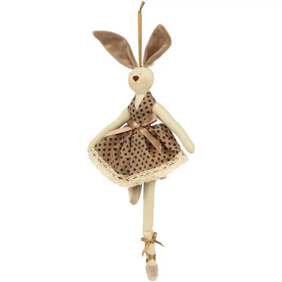 Northlight Plush Ballerina Bunny Hanging Easter Decoration- 13" - Brown Beige {6}