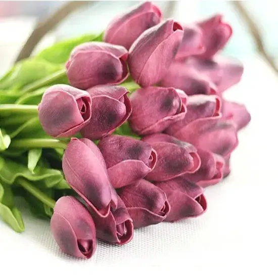10 Artificial Tulips Flower Latex Real Touch Bridal Wedding Bouquet Home Decor {7}