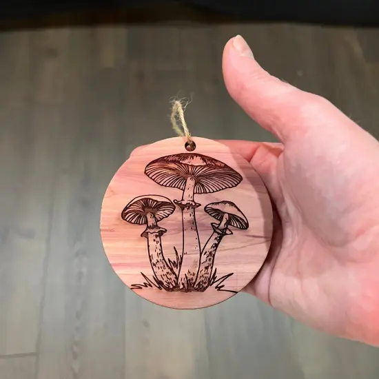 Toadstool - Cedar Ornament {4}