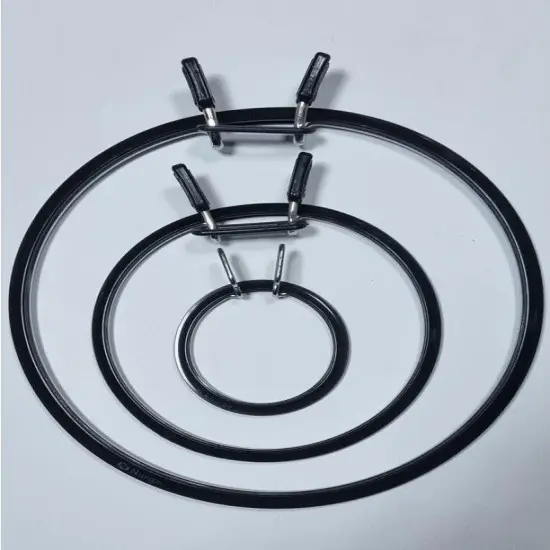 Large Spring Metal Embroidery Hoop Nurge 160-1 Deep Black {5}