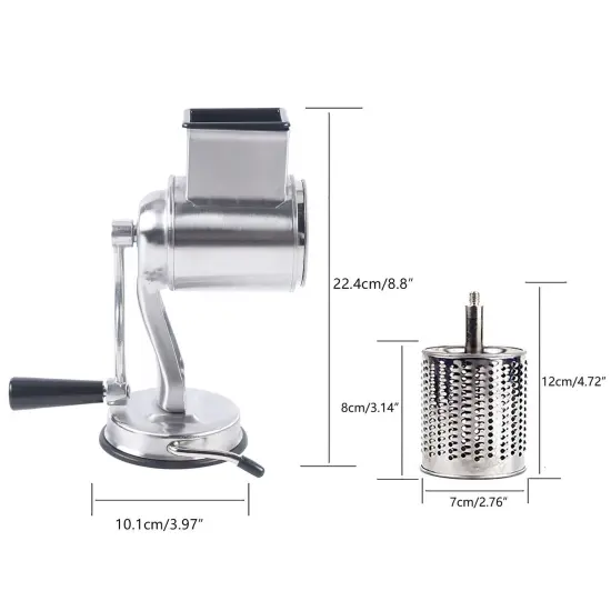 Kitcheniva Stainless Steel Rotary Cheese Vegetable Hand Crank Grater {3}