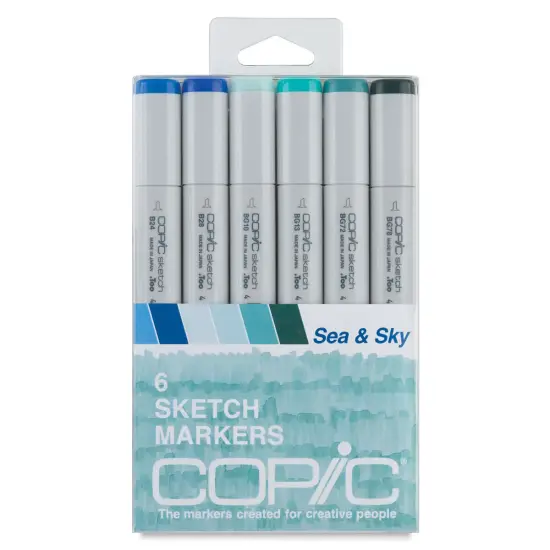 Copic Sketch Marker Set - Sea & Sky Colors, Set of 6 {1}
