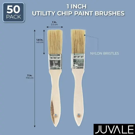 50 Pack Wooden Chip Brushes {2}