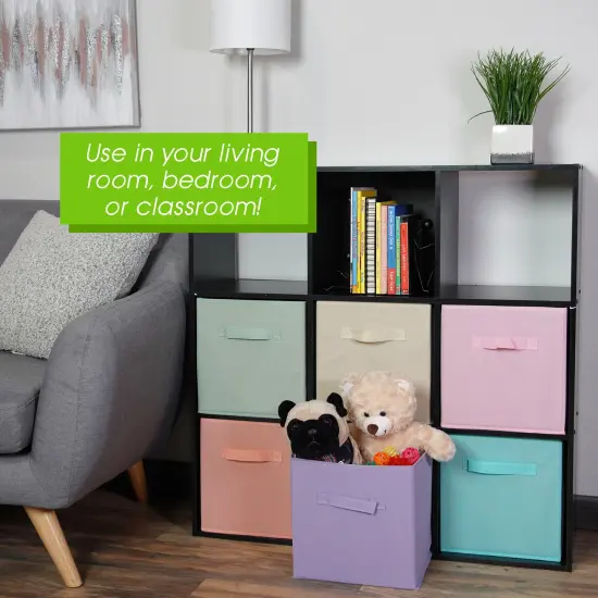 7Penn 6pk Pastel 10in Square Collapsible Fabric Storage Cubes Organizer Bins {6}