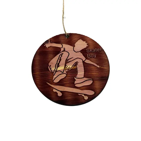 Skater Boy - Cedar Ornament {3}