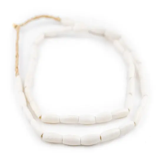 The Bead Chest White Kenya Bone Beads (Oval) {3}