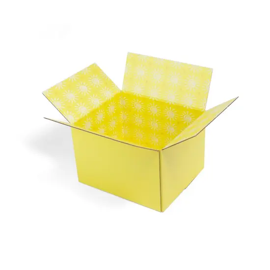 Great Papers! Giftin Corrugated Shipping Box, Sunshine, 12" x 10" x 1/8", Printed Inside and Out, 2-Pack {1}
