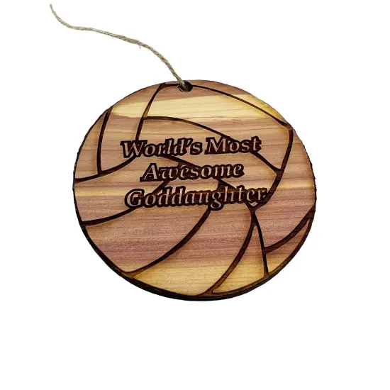 Volleyball Worlds most awesome Goddaughter - Cedar Ornament {3}