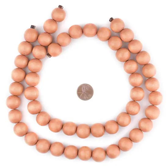 The Bead Chest Natural 16mm Wooden Beads in Orange for Jewelry Making &ndash; Round Loose Wood Spacer Beads I Approximately 25 Beads {2}