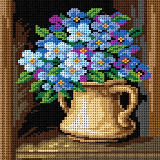 Gobelin canvas for halfstitch without yarn Bouquet of Flowers 2909F {1}