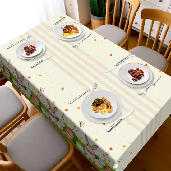 Easter Tablecloth Decorations for Party, 3 Pack Disposable Plastic Easter Table Cloth 54" x 108", Easter Bunny Table Cloths for Party Supplies,Easter Party Favors for Home Picnic Outdoor Dinner Dining {5}
