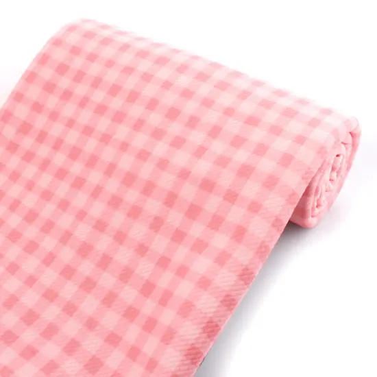 Pink Gingham Plaid Bullet Fabric {4}