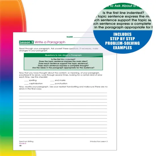 Spectrum Grade 8 Writing Workbook, Learn to Write a Story, to Inform, an Argument, Handwriting Practice for Kids 13-14, Classroom or Homeschool Curriculum {4}