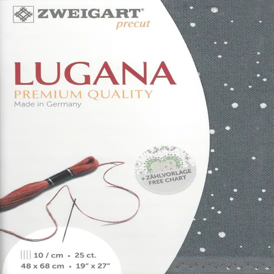 Precut Zweigart Lugana Splash 25 count Basalt Splash {1}