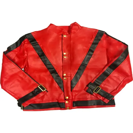 Adult Mens Michael Jackson Thriller Red Pleather Jacket {1}