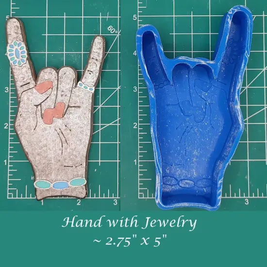 Hand with Jewelry Silicone Freshie Mold {1}