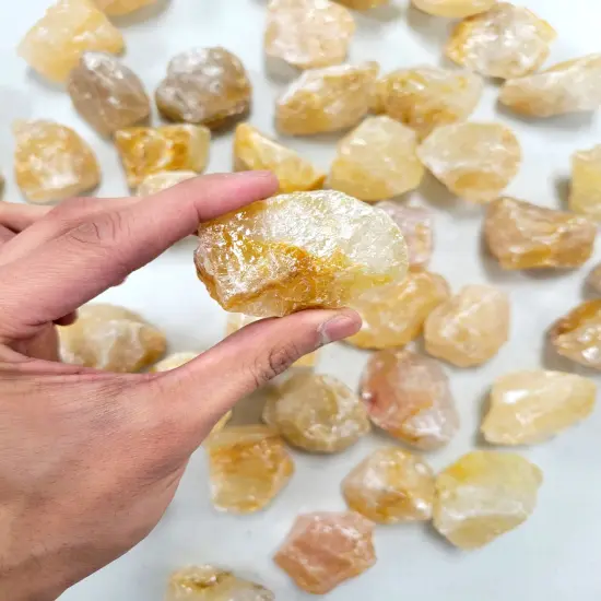 Raw Golden Healer Quartz Crystal Stones {6}