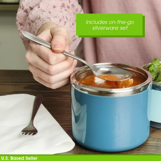 7Penn Stackable Insulated Lunch Containers - 3 Tier Hot Lunch Box for Adults {4}