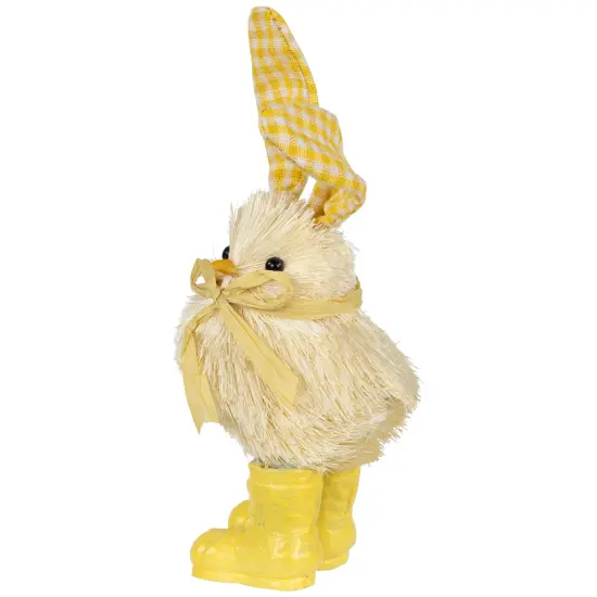 Northlight Chick with Plaid Rabbit Ears and Rainboots Easter Figurine - 7" - Yellow {7}