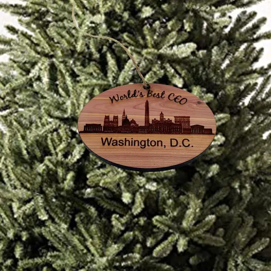 worlds Best CEO Washington DC- Cedar Ornament {3}